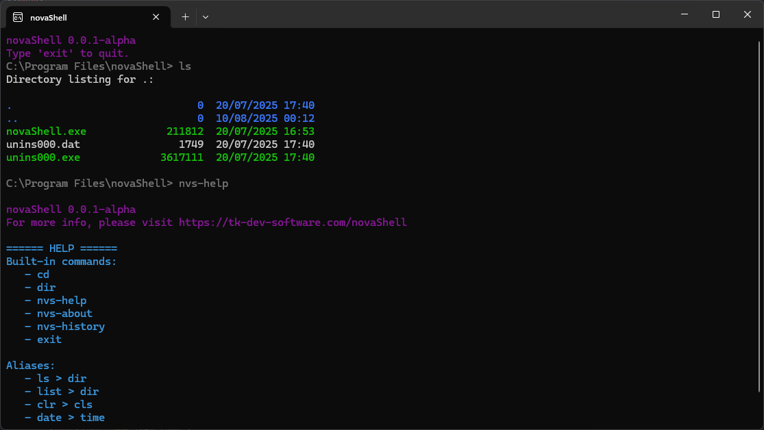 Preview Image of novaShell.