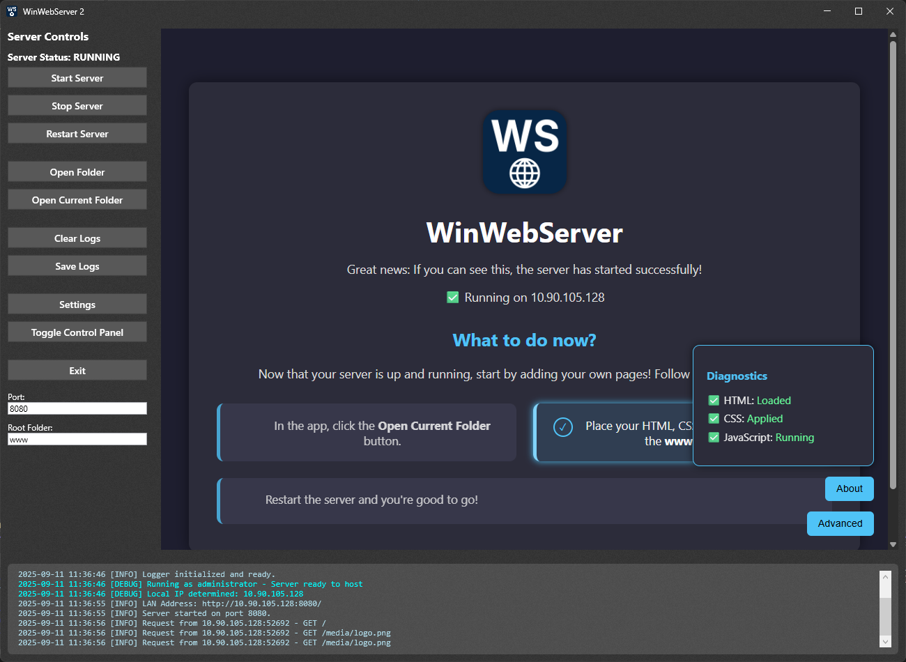 Preview Image of WinWebServer.