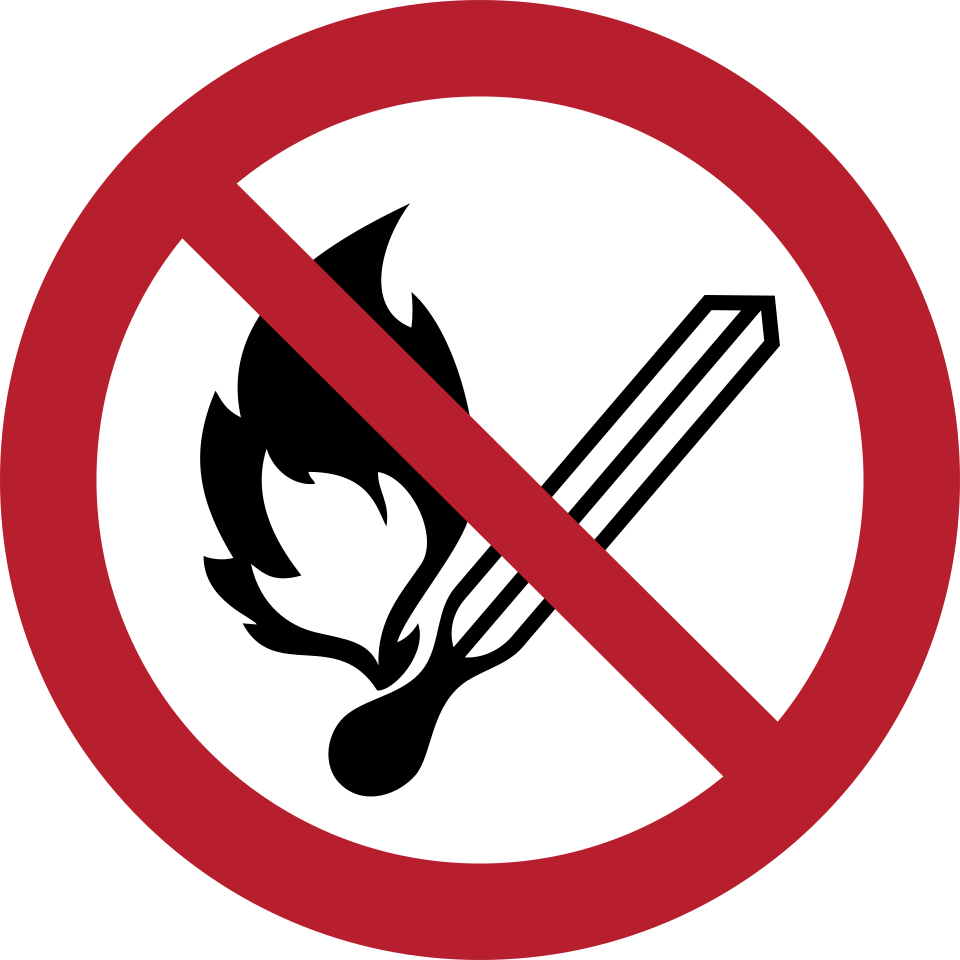 Naked Fire Prohibited Sign