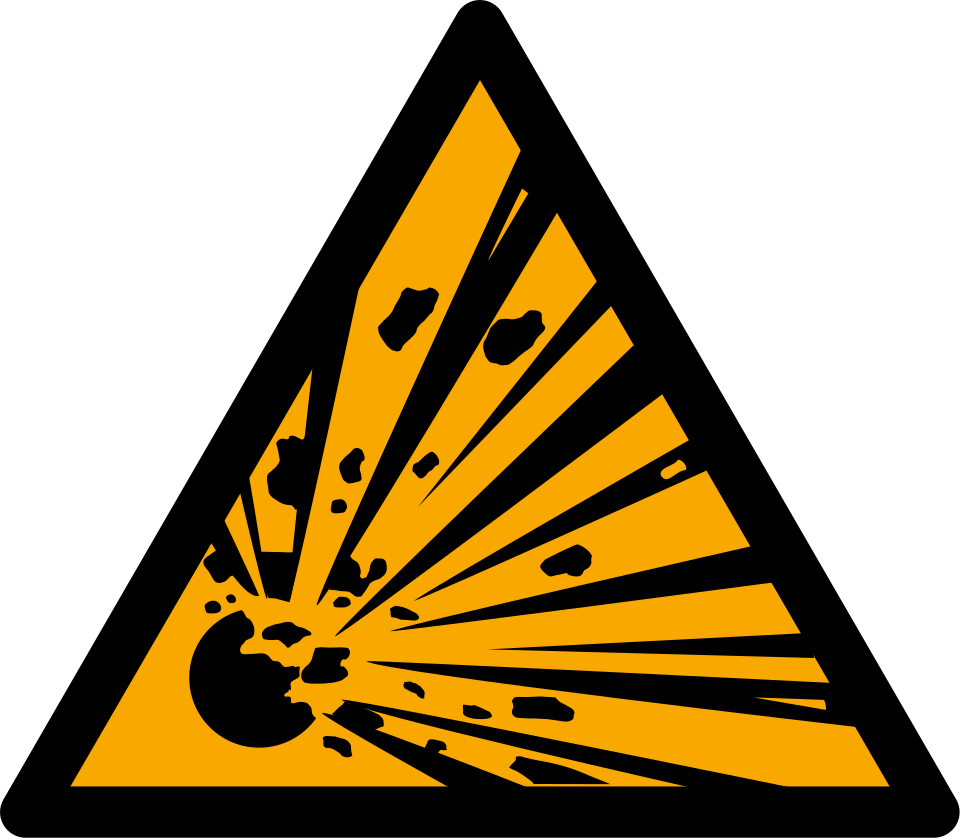 Warning Explosive Hazard - Triangle